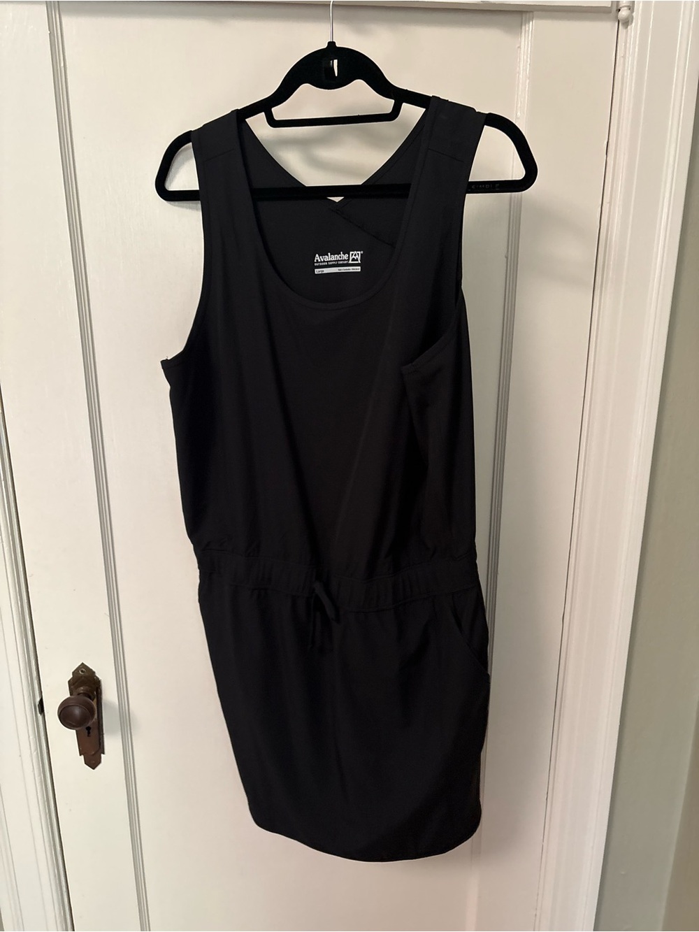 Avalanche Black Scoop Neck Athletic Tank Dress